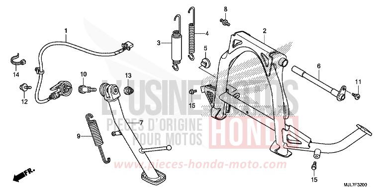 BEQUILLE de Integra 750 MAT PEARL GLARE WHITE (NHB54) 2014